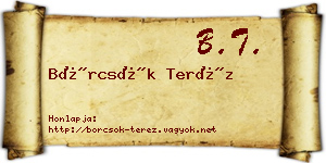 Börcsök Teréz névjegykártya